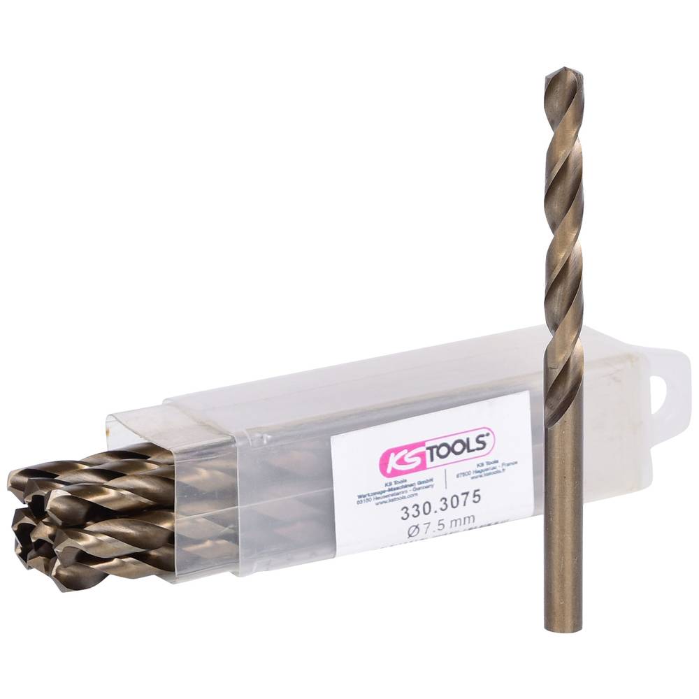 KS Tools 3303075 HSS-G-Co 5 Metaal-spiraalboorset 7.5 mm 10 stuk(s)