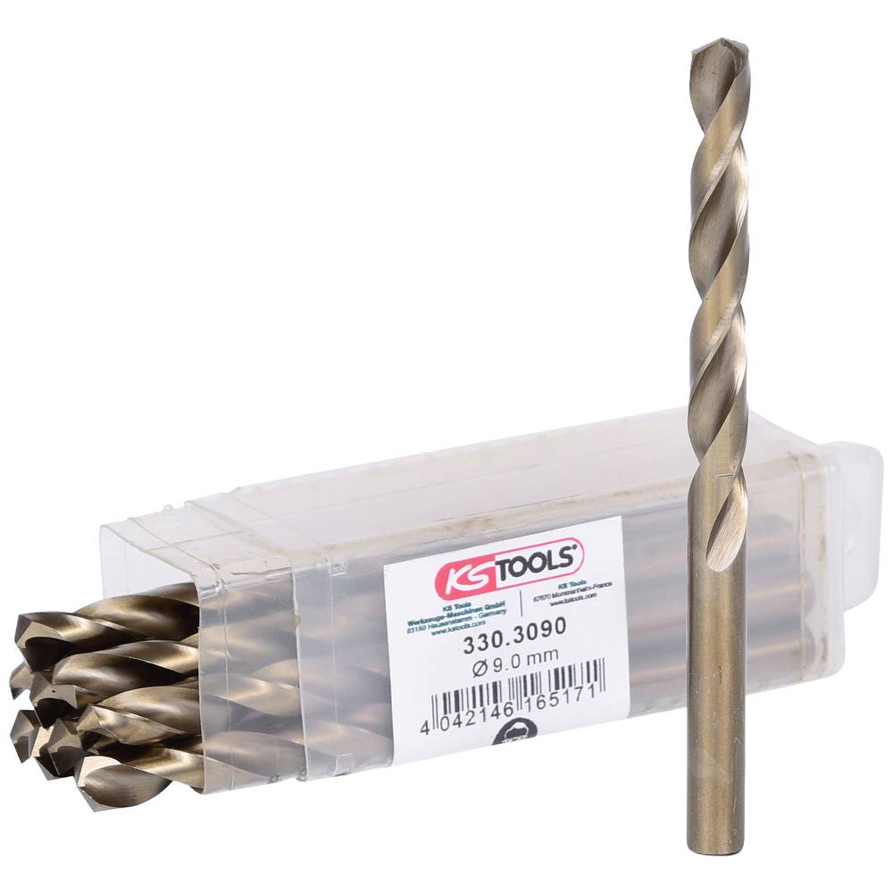 KS Tools 3303090 HSS-G-Co 5 Metaal-spiraalboorset 9 mm 10 stuk(s)