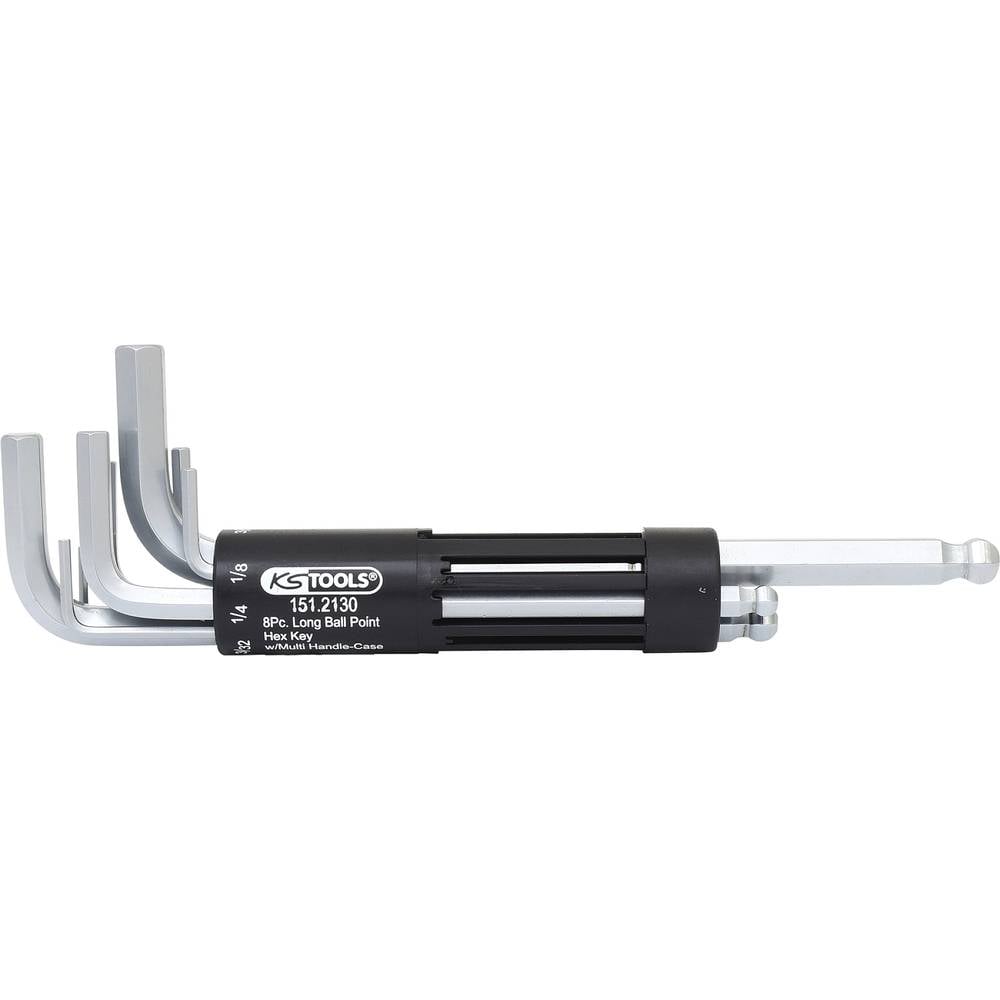 KS Tools 151.2130 Inbus Haakse schroevendraaierset 5/64 inch, 3/32 inch, 1/8 inch, 5/32 inch, 3/16 inch, 1/4 inch, 5/16 inch, 3/8 inch 8-delig