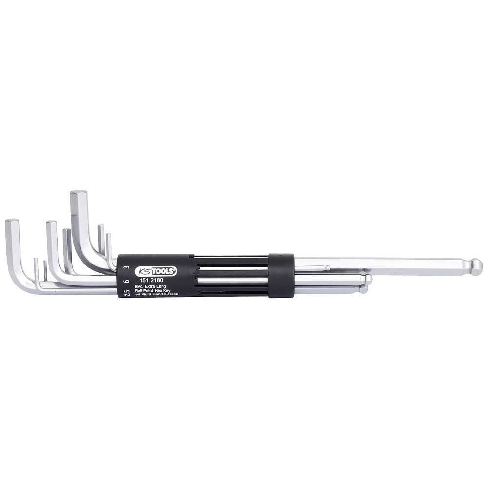 KS Tools 151.2180 Inbus Haakse schroevendraaierset 2 mm, 2.5 mm, 3 mm, 4 mm, 5 mm, 6 mm, 8 mm, 10 mm 8-delig