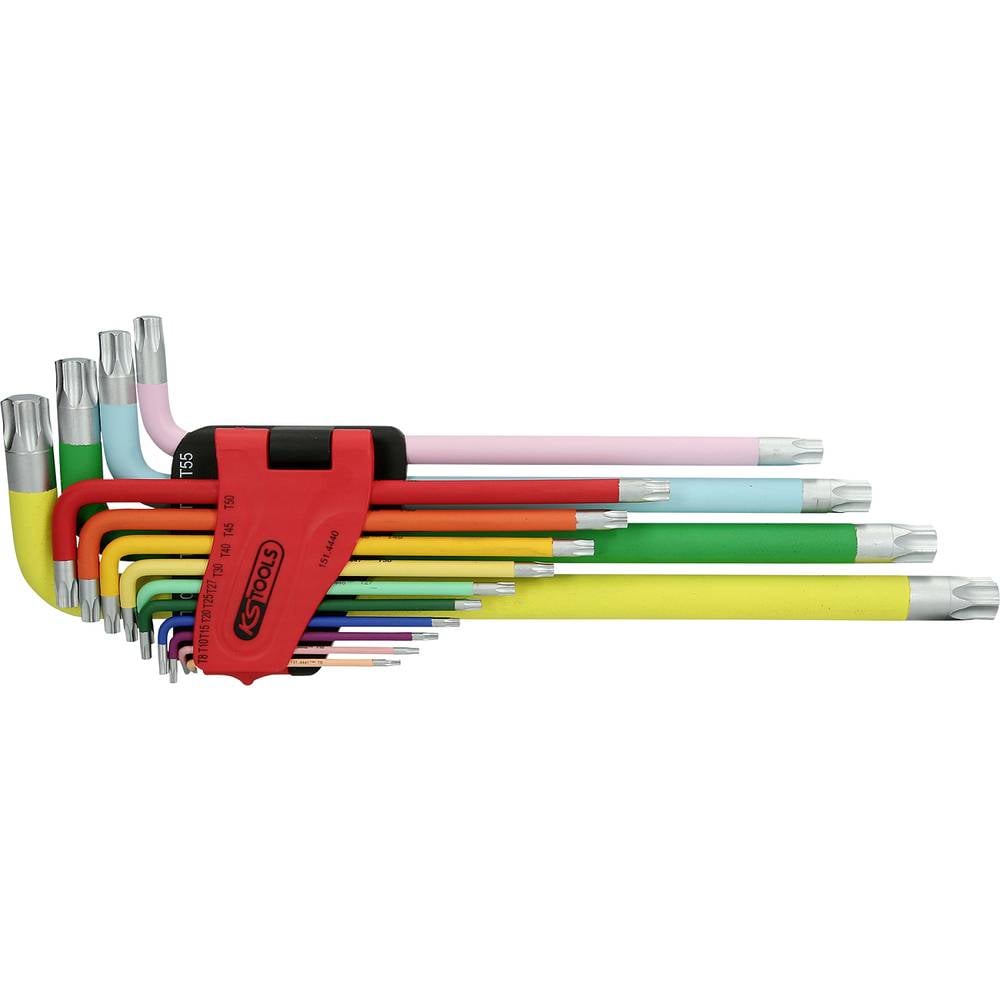 KS Tools 151.4440 TX Haakse schroevendraaierset T 8, T 10, T 15, T 20, T 25, T 27, T 30, T 40, T 45, T 50, T 55, T 60, T 70, T 80 14-delig