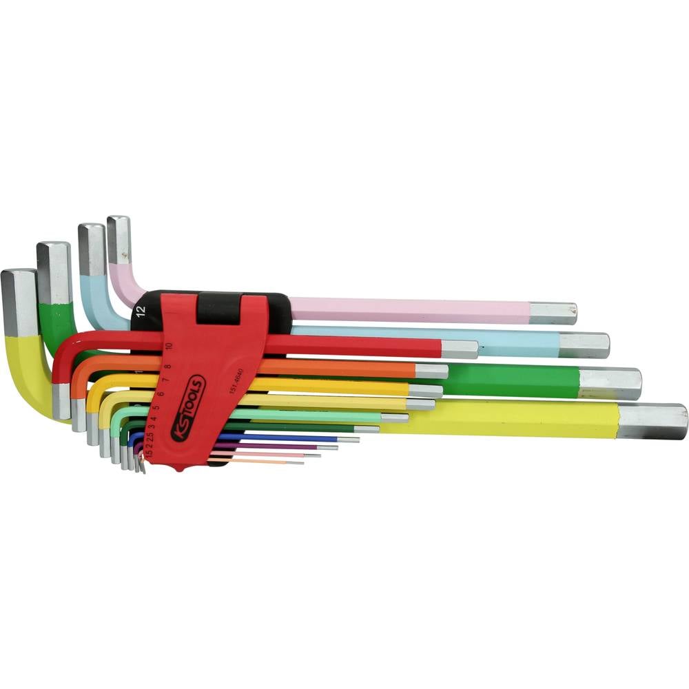 KS Tools 151.4640 Inbus Haakse schroevendraaierset 1.5 mm, 2 mm, 2.5 mm, 3 mm, 4 mm, 5 mm, 6 mm, 7 mm, 8 mm, 10 mm, 12 mm, 14 mm, 17 mm, 19 mm 14-delig
