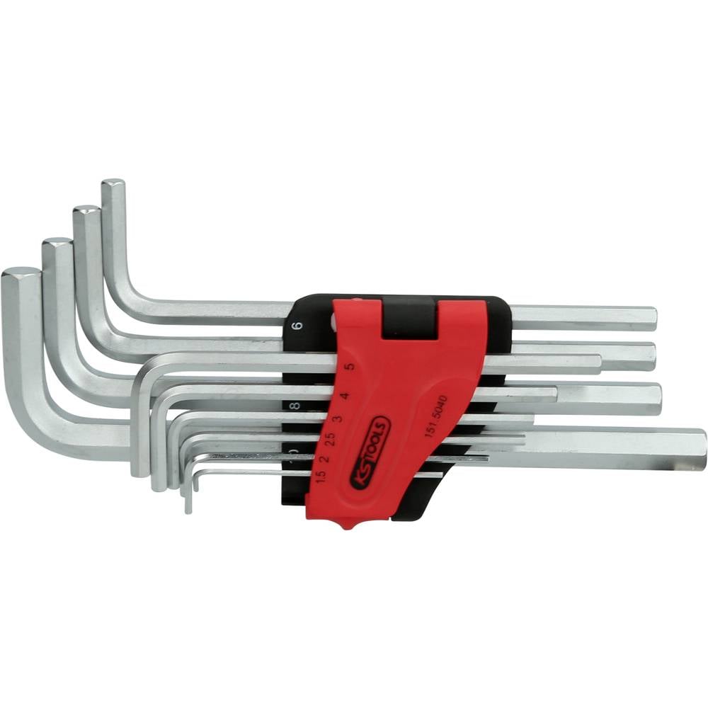 KS Tools 151.5040 Inbus Haakse schroevendraaierset 1.5 mm, 2 mm, 2.5 mm, 3 mm, 4 mm, 5 mm, 6 mm, 7 mm, 8 mm, 10 mm 10-delig