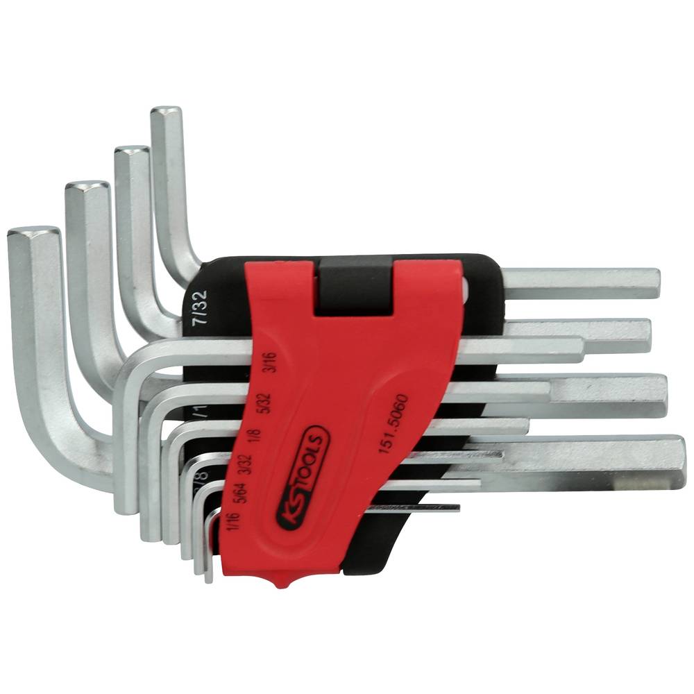 KS Tools 151.5060 Inbus Haakse schroevendraaierset 1/16 inch, 5/64 inch 10-delig