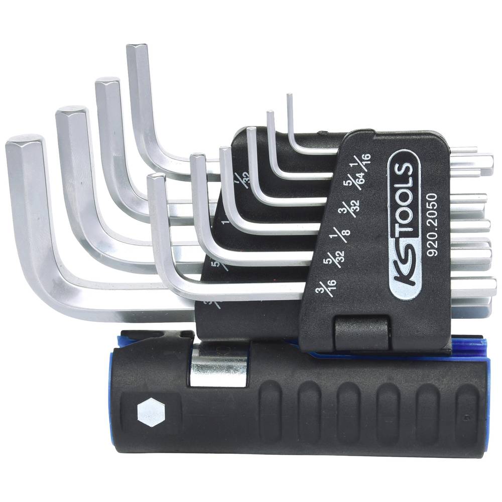 KS Tools 920.2050 Inbus Haakse schroevendraaierset 1/16 inch, 5/64 inch, 3/32 inch, 1/8 inch, 5/32 inch, 3/16 inch, 7/32 inch, 1/4 inch, 5/16 inch, 3/8 inch
