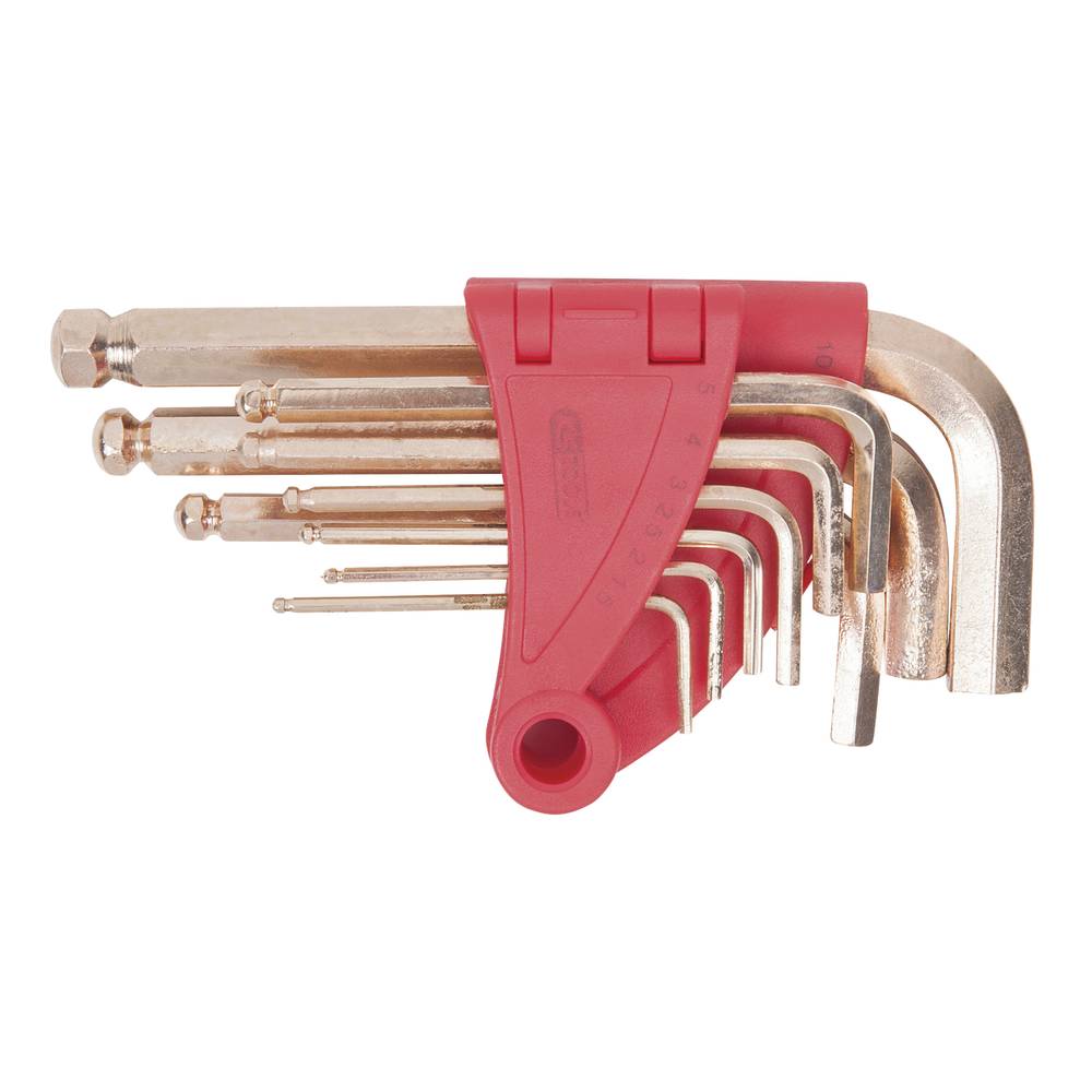 KS Tools 963.1518 Inbus Haakse schroevendraaierset 1.5 mm, 2 mm, 2.5 mm, 3 mm, 4 mm, 5 mm, 6 mm, 8 mm, 10 mm 9-delig