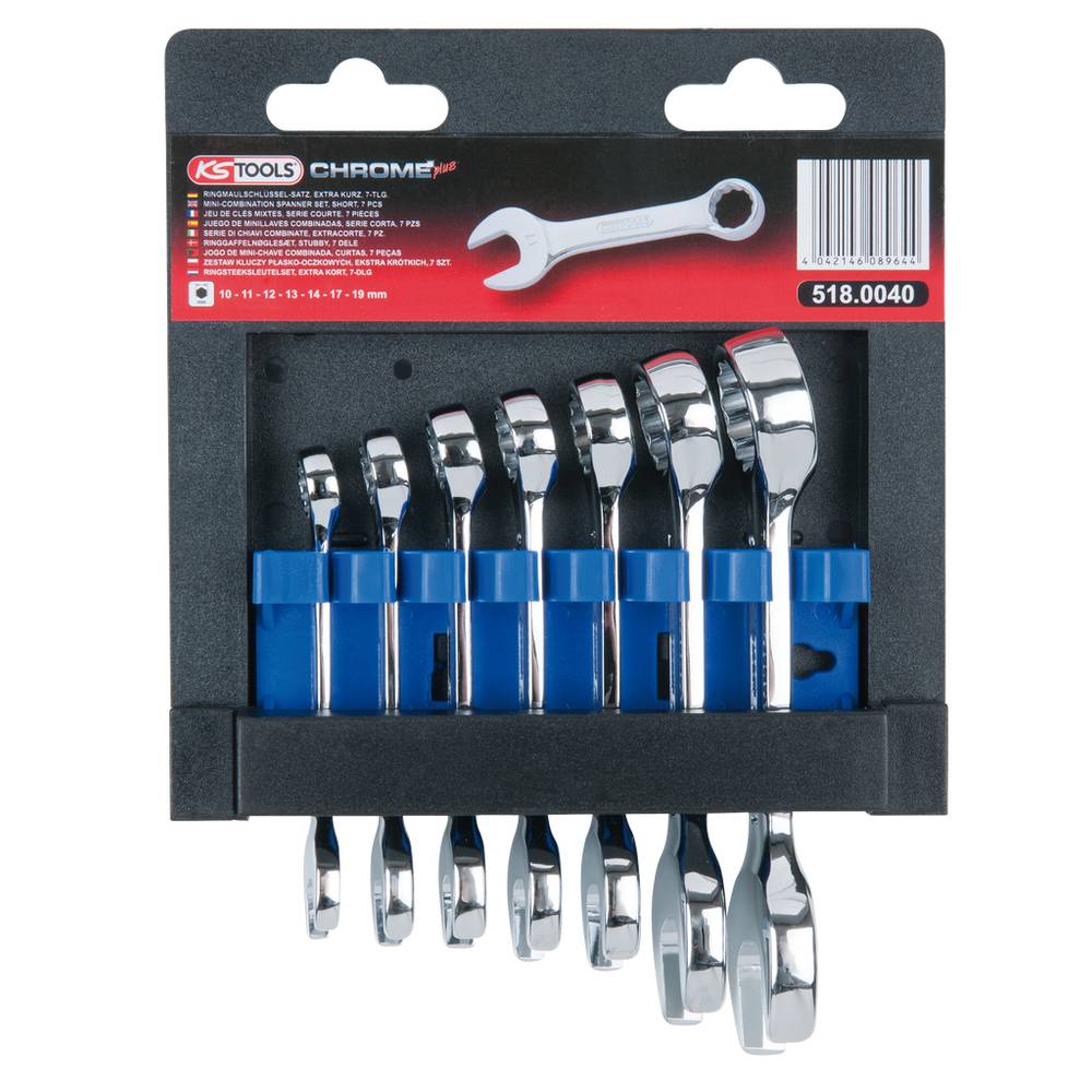 KS Tools 518.0040 518.0040 Ring-steeksleutelset Sleutelbreedte (metrisch) 10 - 19 mm