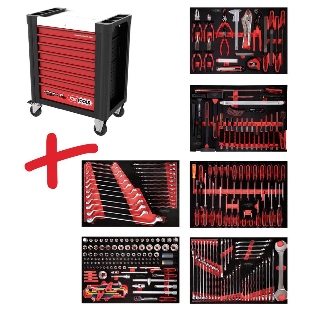 KS Tools 8106284 Werkplaatswagen Kleur (specifiek): Zwart, Rood