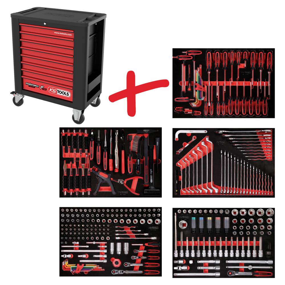 KS Tools 8155299 Werkplaatswagen Kleur (specifiek): Zwart, Rood