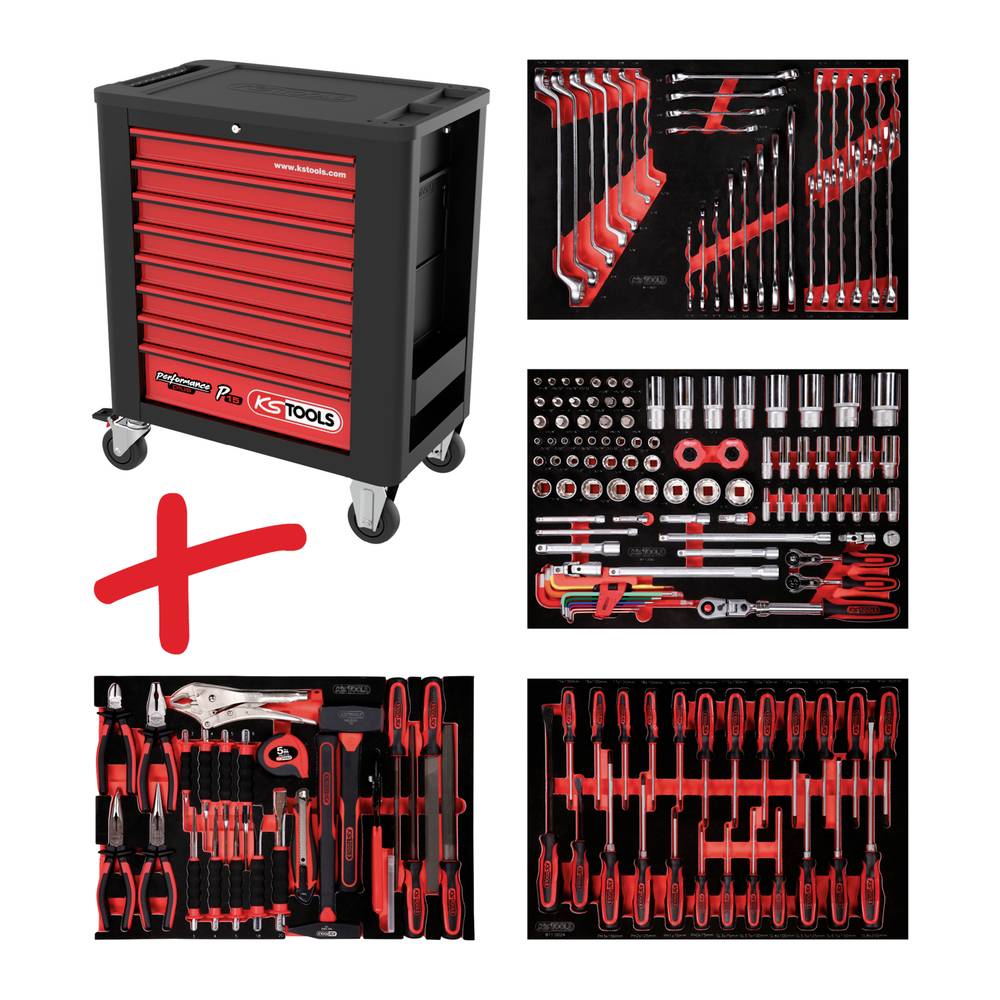 KS Tools NEW-63144 Werkplaatswagen Kleur (specifiek): Zwart, Rood