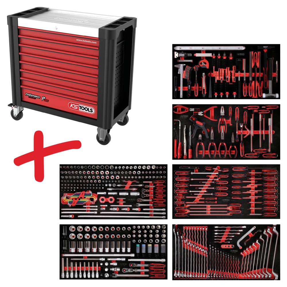 KS Tools 8256416 Werkplaatswagen Kleur (specifiek): Zwart, Rood