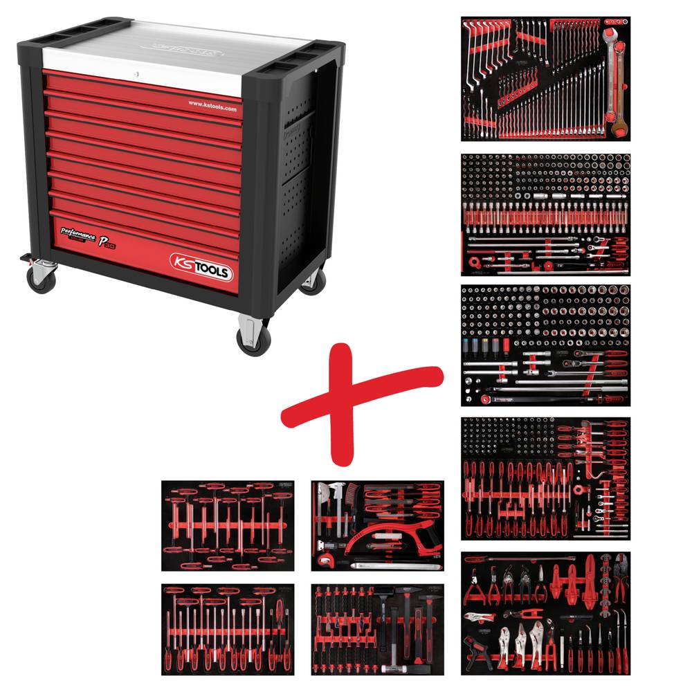 KS Tools 8309706 Werkplaatswagen Kleur (specifiek): Zwart, Rood