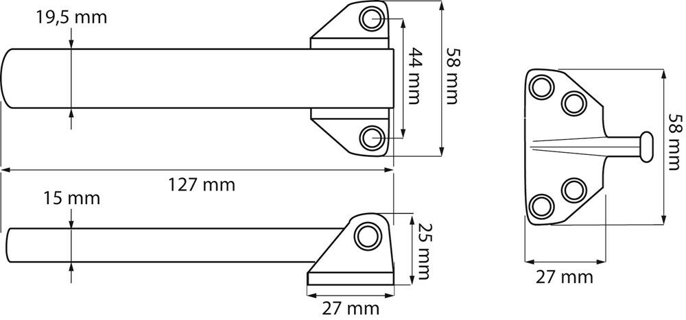 Dulimex kierstandhouder bu SKG V1Π/ RVS op kopkaart