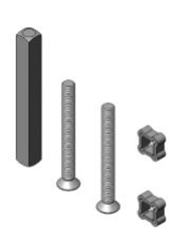GYZS S2 Montageset kruk/duwer dd 61-69mm (1stift+2schr)