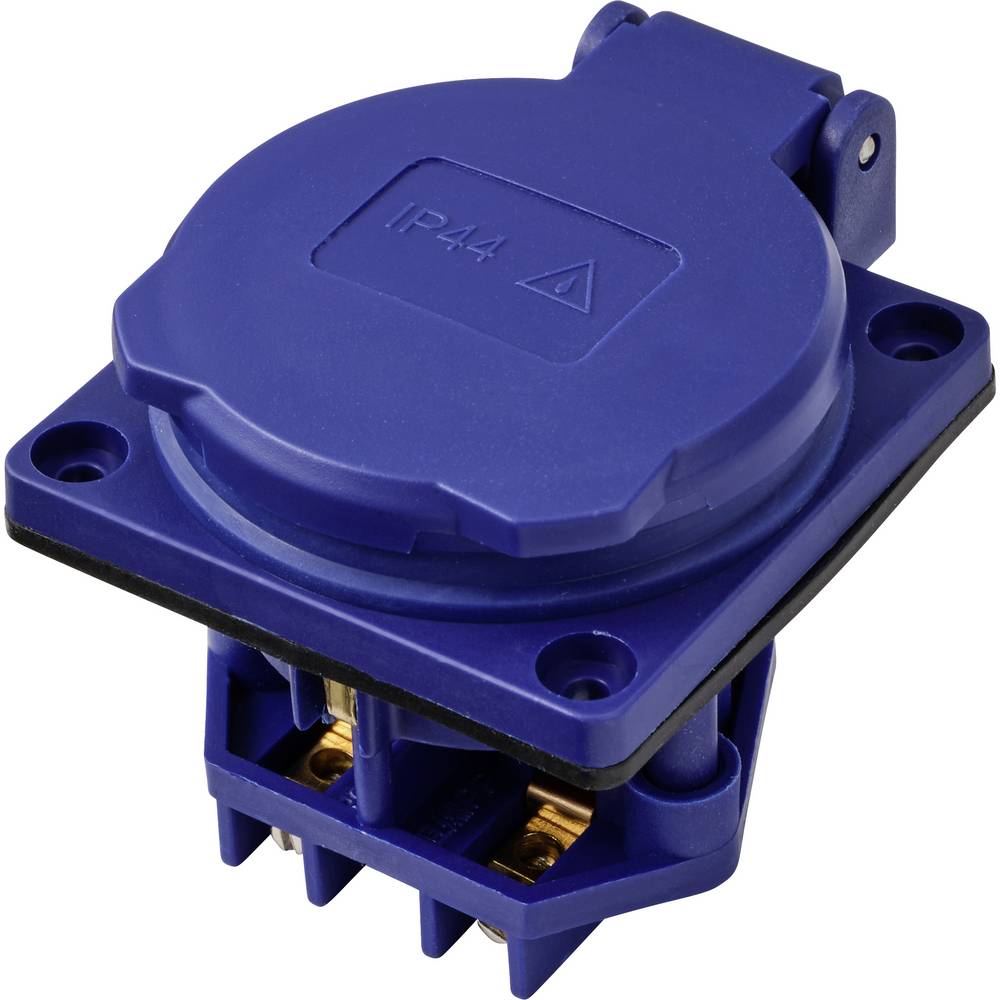 Sygonix SY-6746376 Geaard stopcontact IP44 Blauw