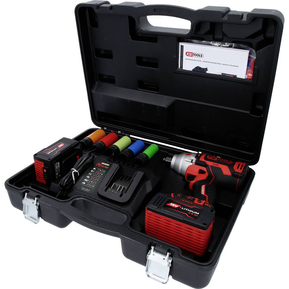 KS Tools 515.6100 Slagmoersleutel 690 Nm 18 V Aantal meegeleverde accus: 2 4 Ah Li-ion