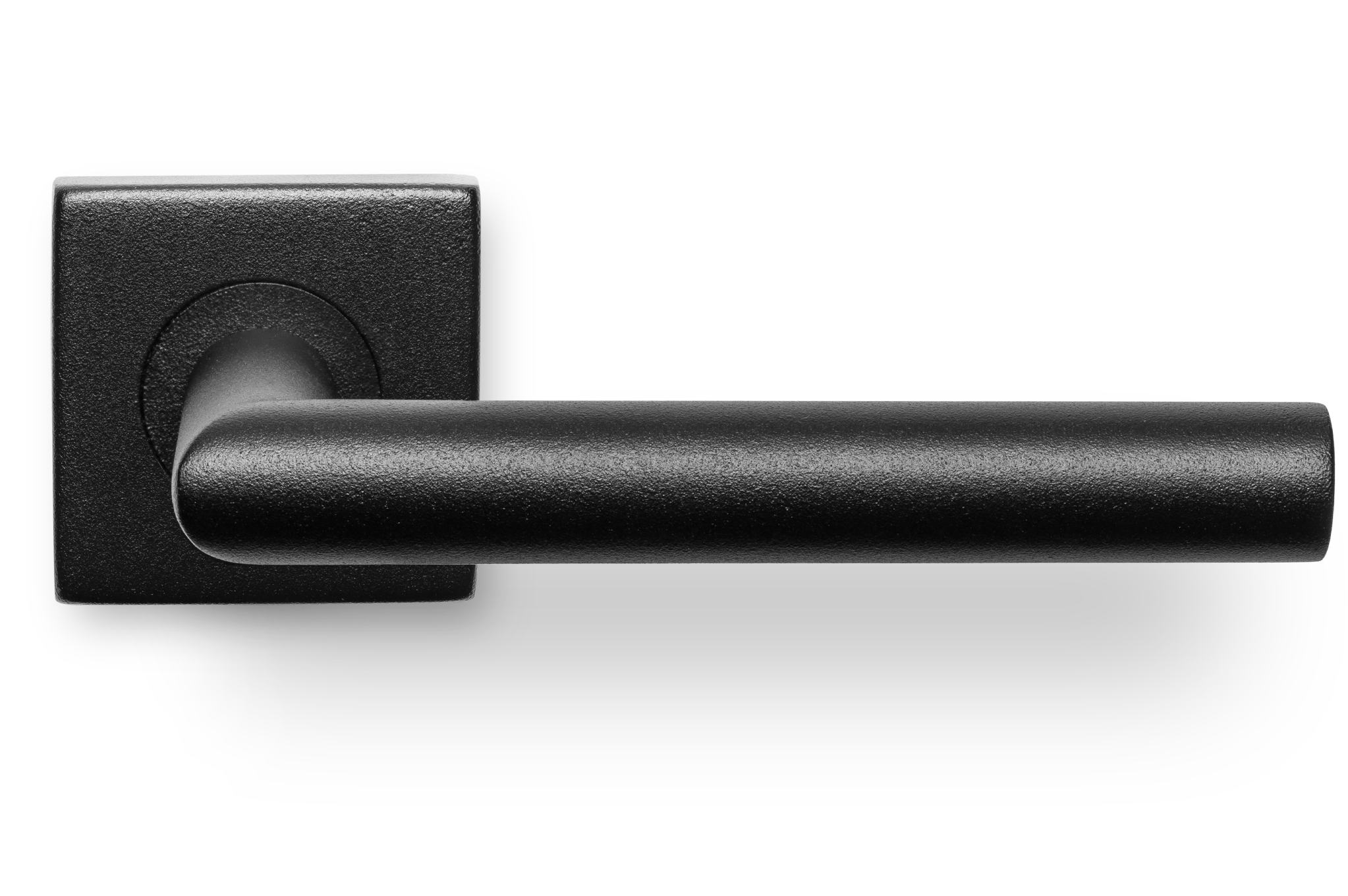 In-Door Deurklink Uno zwart basis op vierkant rozet geveerd
