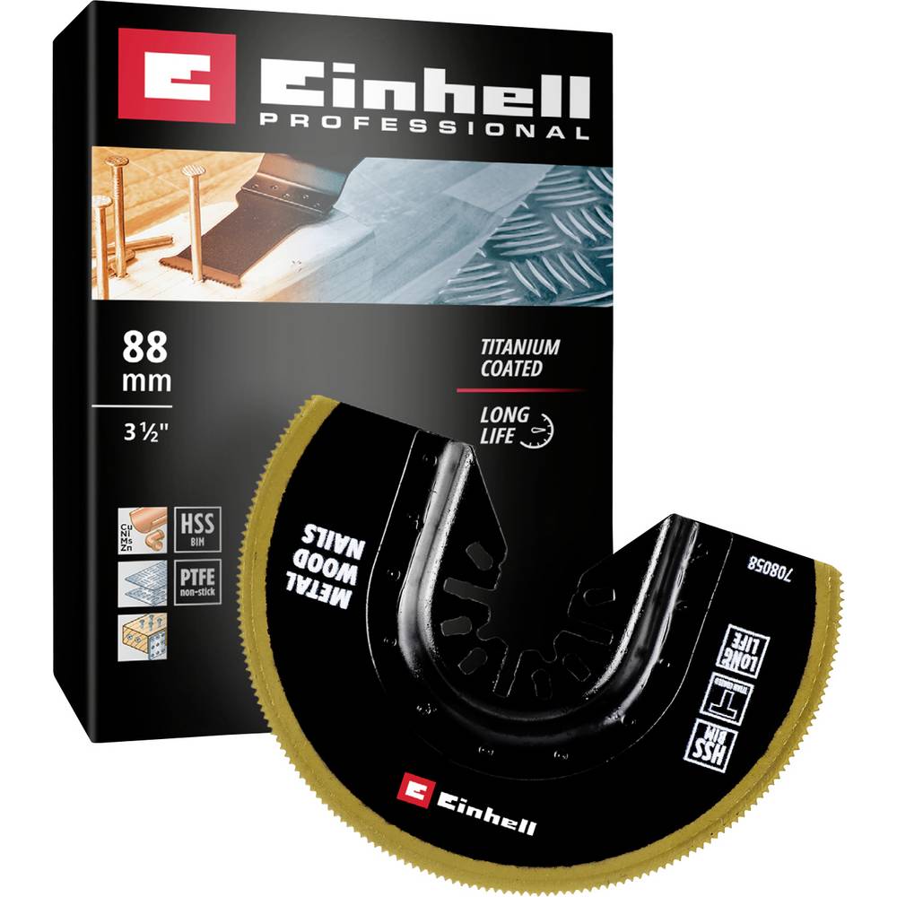 Einhell 708058 Sägeblatt halbr. BIM-TI, 88mm Bimetaal Invalzaagblad 88 mm 1 stuk(s)
