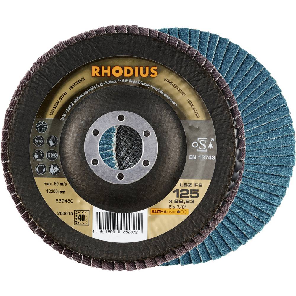 Rhodius 204015 LSZ F2 Lamellenschijf RVS, Staal 10 stuk(s)