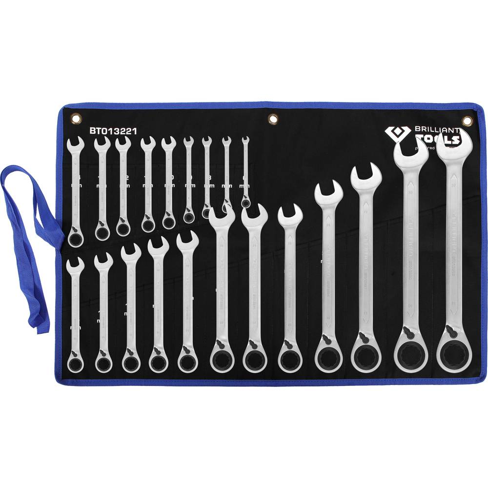 Brilliant Tools BT013221 BT013221 Ringsleutel met ratelset Sleutelbreedte (metrisch) 8 - 53 mm