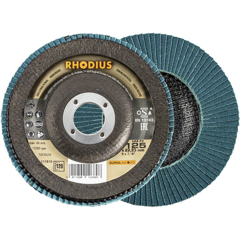 Rhodius 211518 LSZ F3 Lamellenschijf RVS, Staal 10 stuk(s)