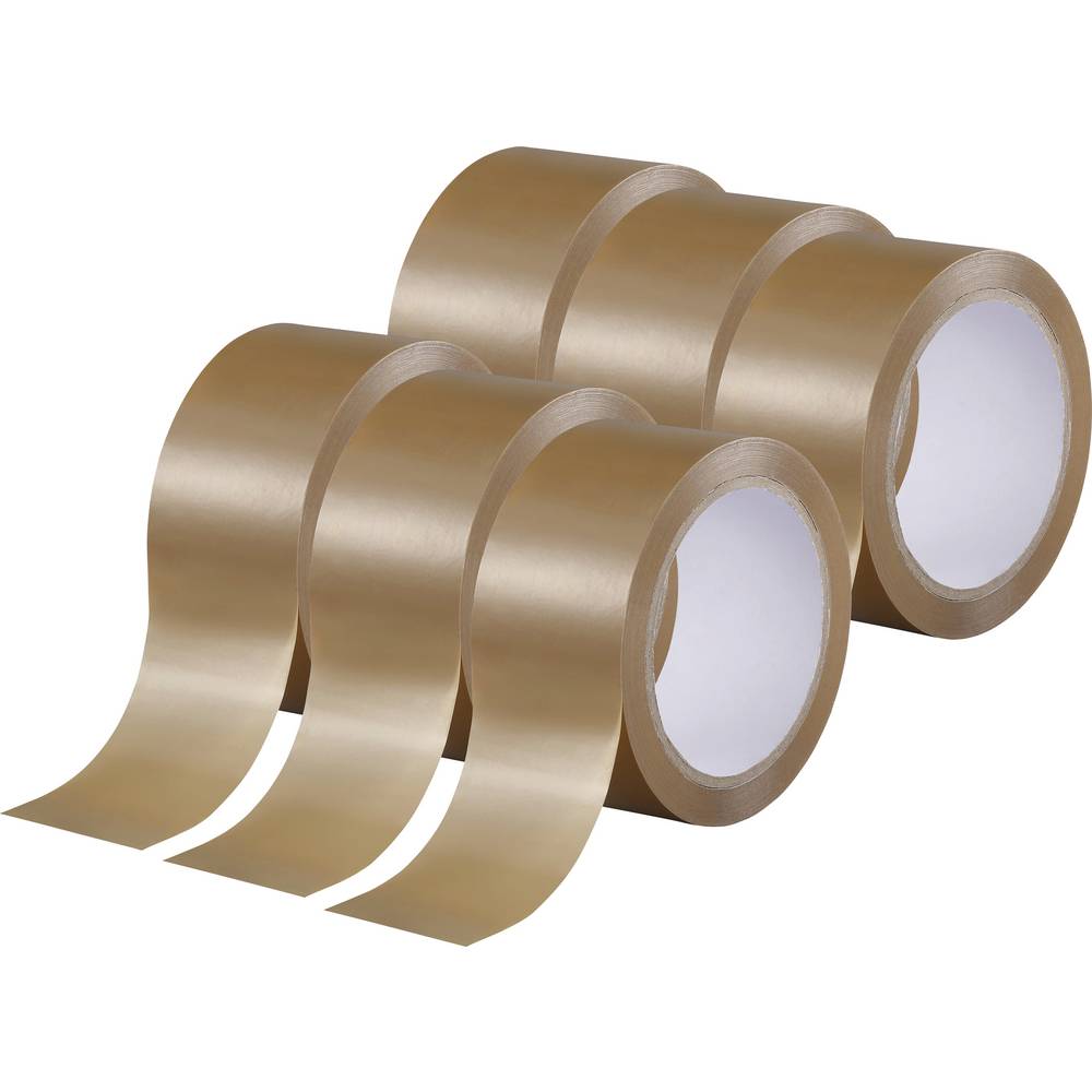 TOOLCRAFT TO-10187040 Pakband Bruin (l x b) 66 m x 50 mm 6 stuk(s)