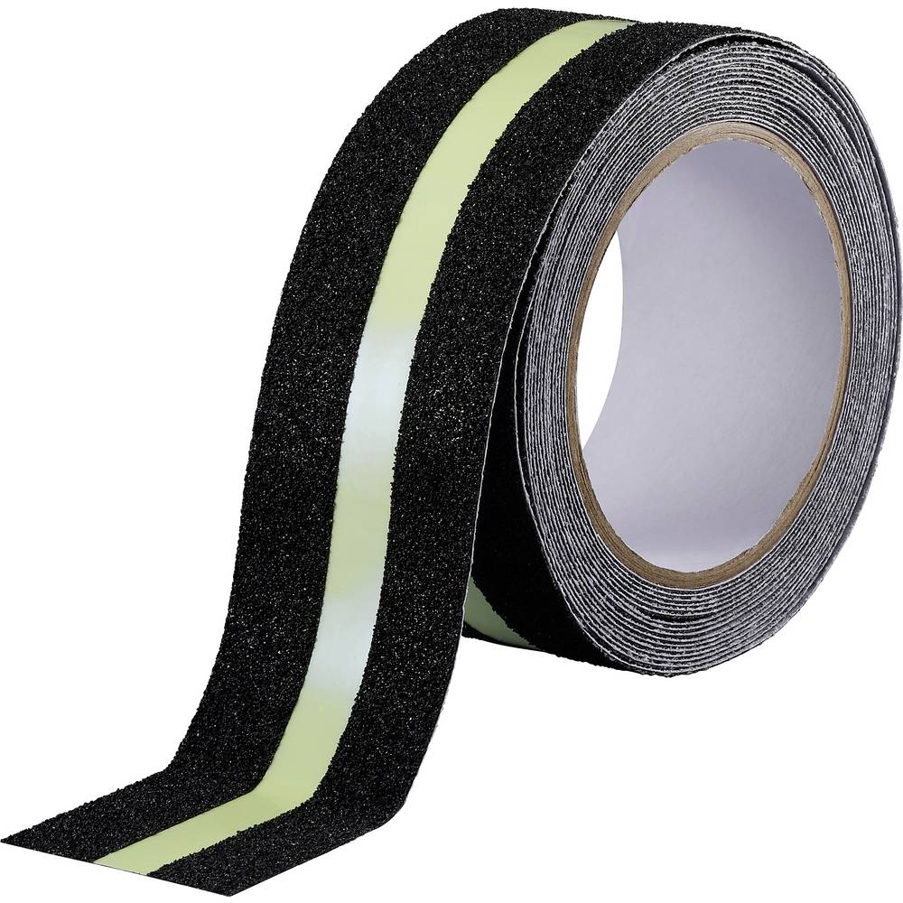 TOOLCRAFT TO-10187130 Anti-sliptape Zwart, Groen (l x b) 10 m x 55 mm 1 stuk(s)