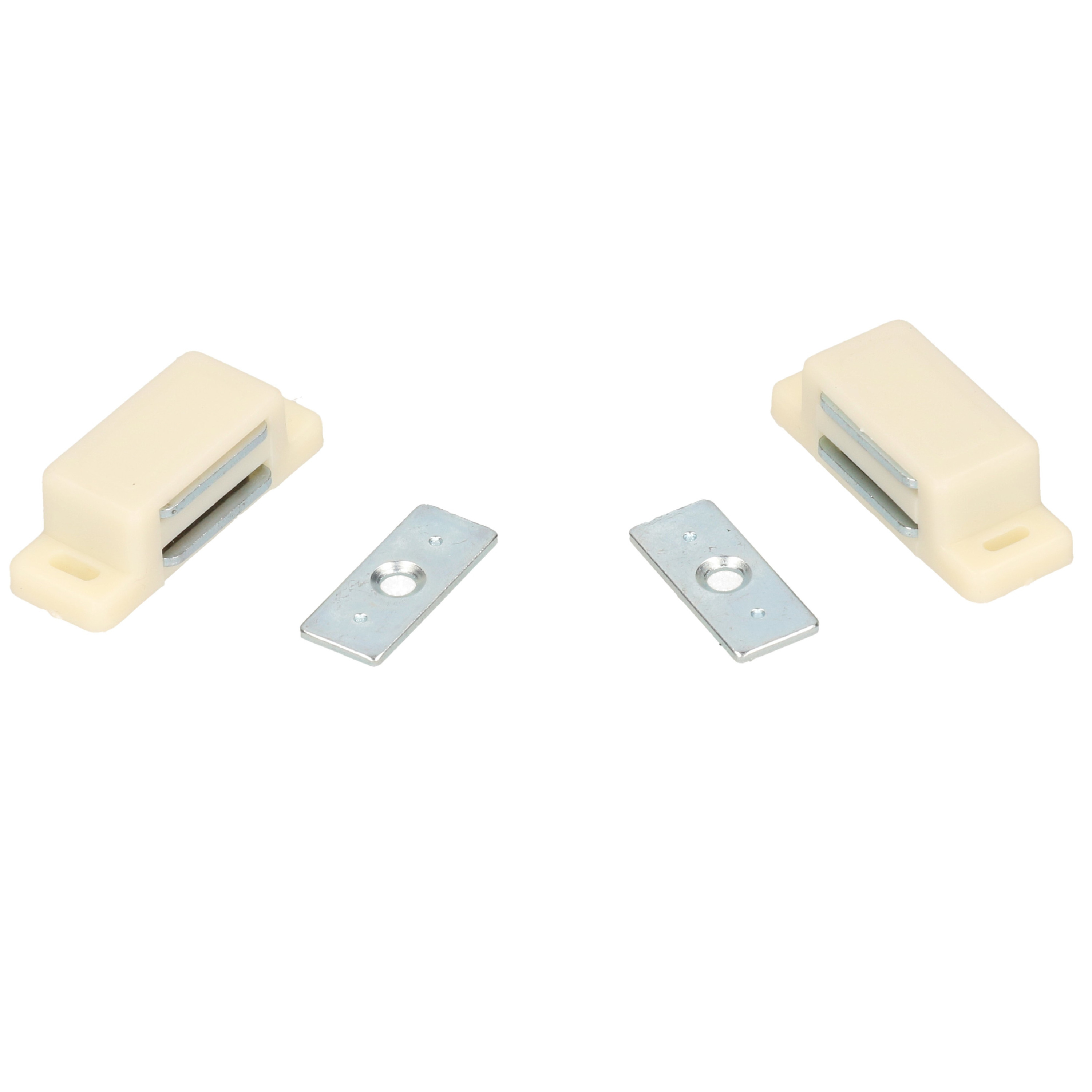 Merkloos 6x stuks magneetsnapper / magneetsnappers met metalen sluitplaat gebroken wit -