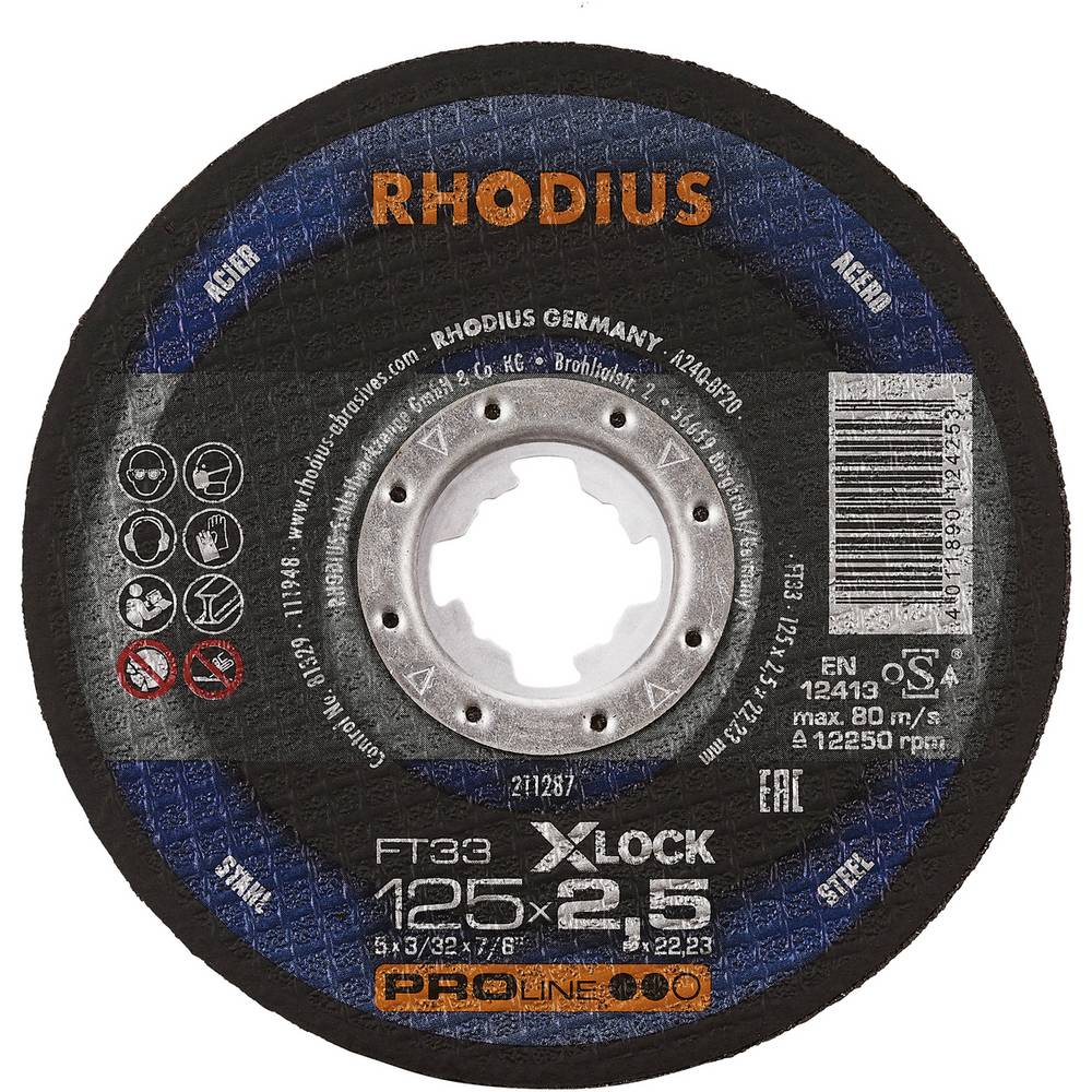 Rhodius FT33 X-LOCK 211287 Doorslijpschijfset 25 stuk(s) Staal