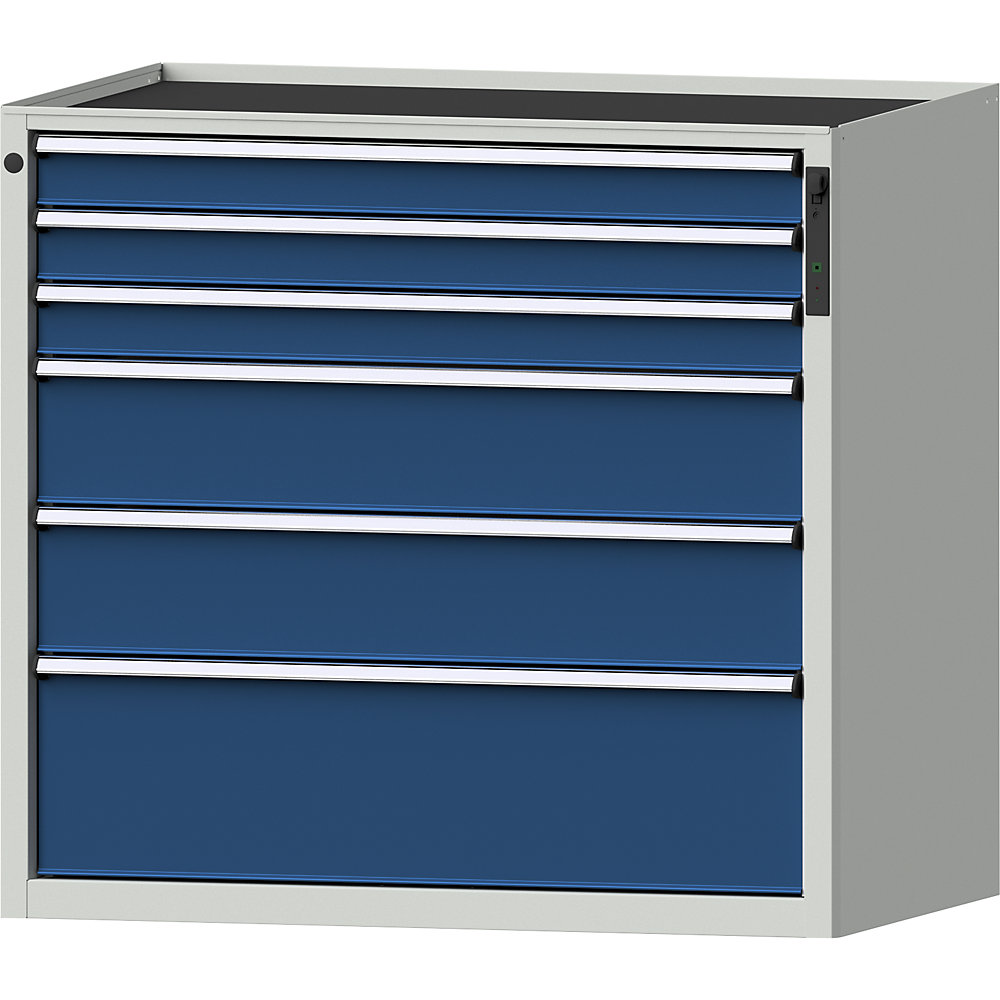 ANKE Ladekast, NFC-SLOT, 6 lades, h x b x d 980 x 1060 x 675 mm, blauw