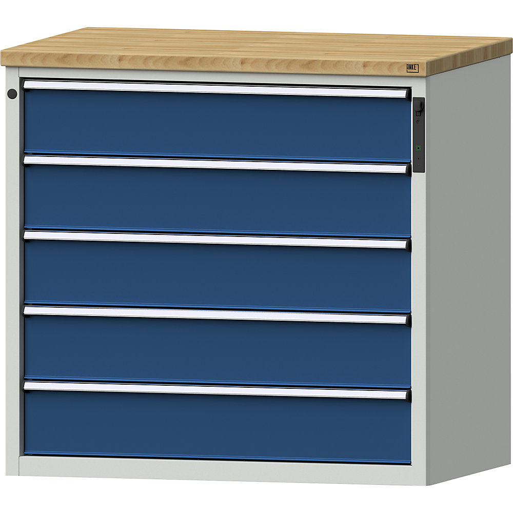 ANKE Ladekast, NFC-SLOT, 5 x 180 mm laden, h x b x d 1020 x 1065 x 685 mm, blauw