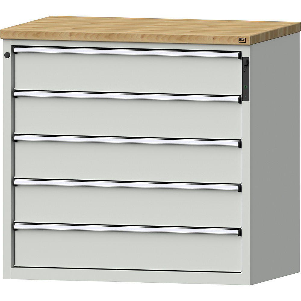 ANKE Ladekast, NFC-SLOT, 5 x 180 mm laden, h x b x d 1020 x 1065 x 685 mm, grijs