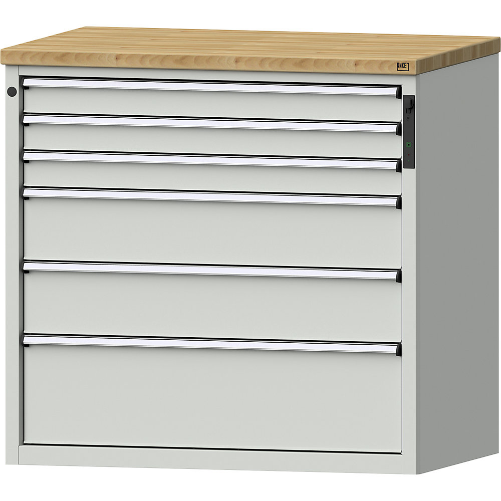 ANKE Ladekast, NFC-SLOT, 6 laden, h x b x d 1020 x 1065 x 685 mm, grijs