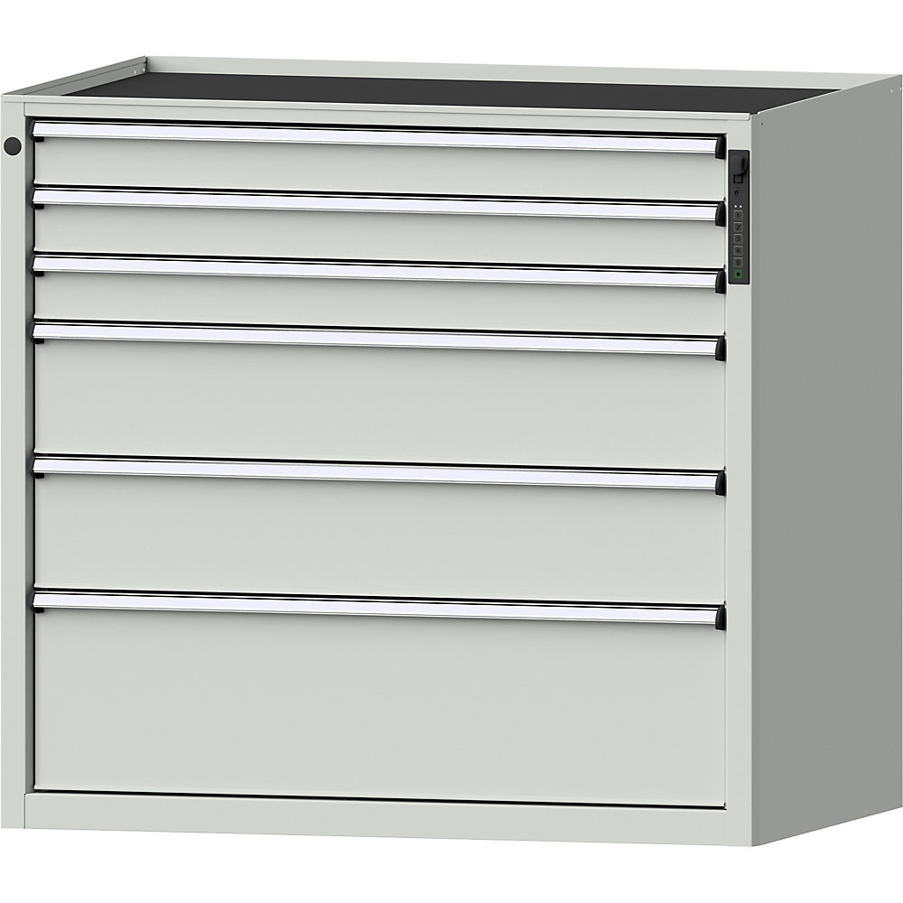 ANKE Ladekast, elektronisch PIN-slot, 6 laden, h x b x d 980 x 1060 x 675 mm, grijs