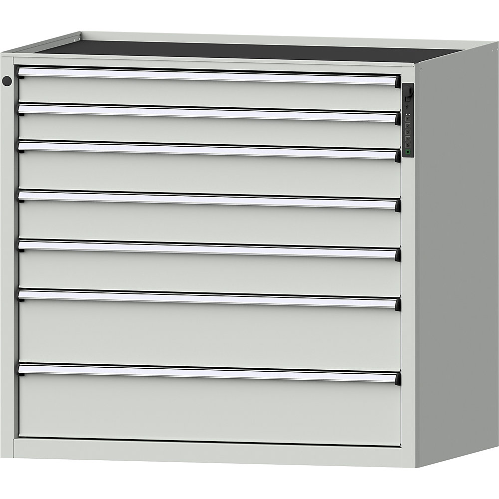 ANKE Ladekast, elektronisch PIN-slot, 7 laden, h x b x d 980 x 1060 x 675 mm, grijs