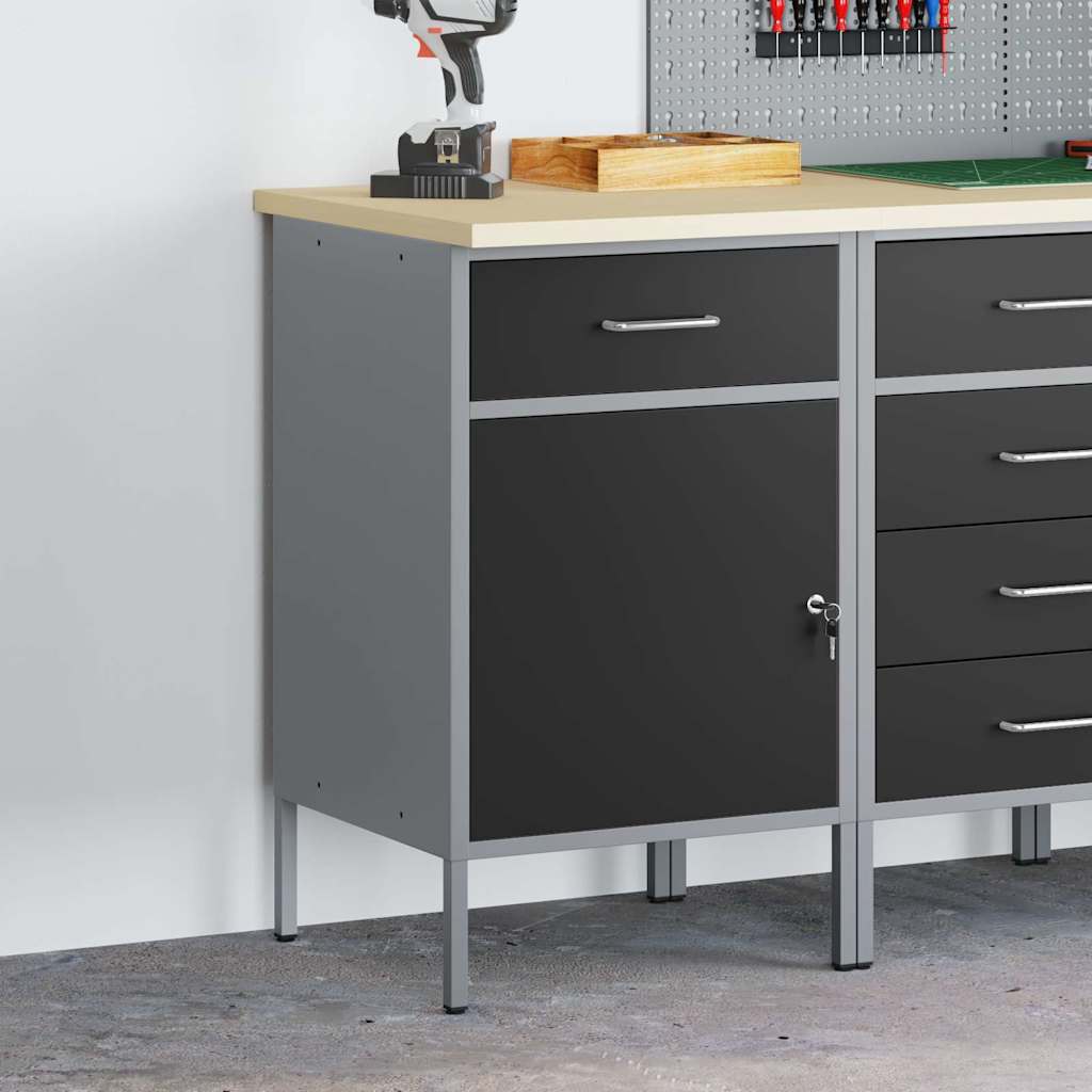 vidaXL Werkbank 50x55x84 cm staal zwart