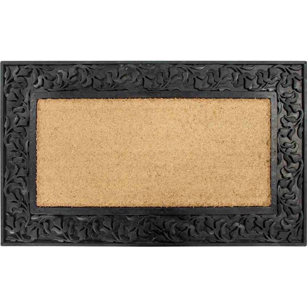 Siena Garden D37446 Rubberen voetmat blad hoekig 90 x 55 cm met kokosvezel (l x b x h) 55 x 90 x 1.5 cm 1 stuk(s)