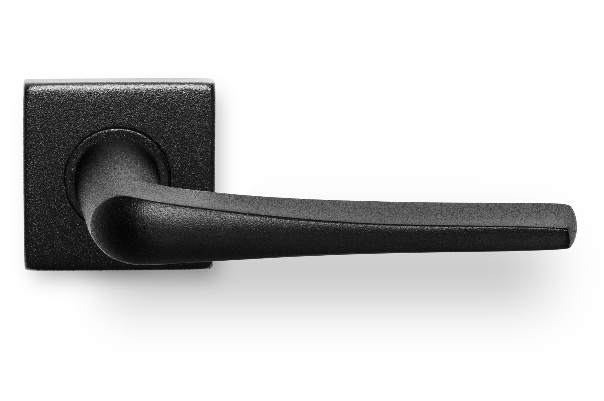 In-Door Deurklink Arcos zwart basis op vierkant rozet geveerd