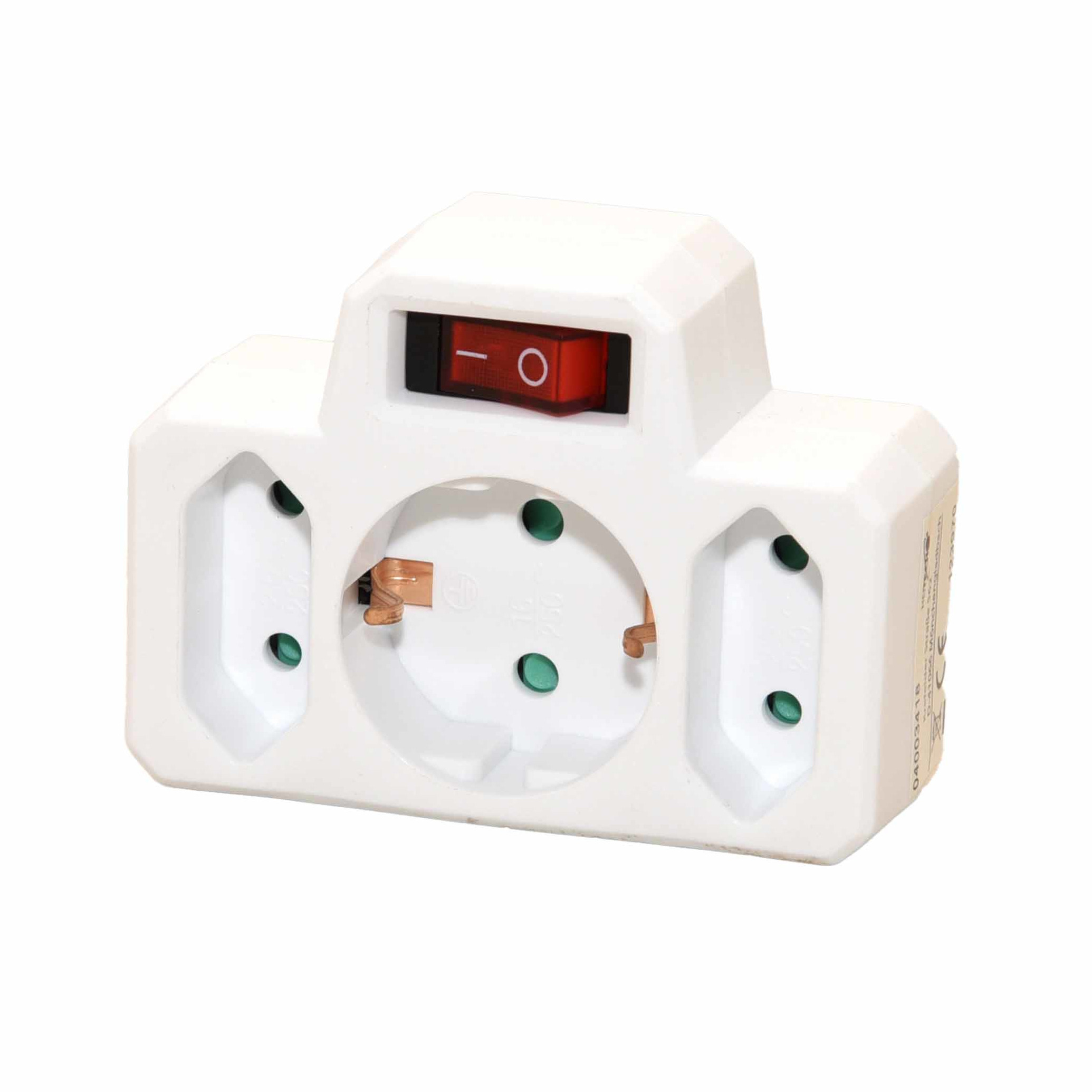 Benson 3x Stopcontactadapters/stopcontactsplitters/verdeelstekkers 3 voudig met schakelaar -