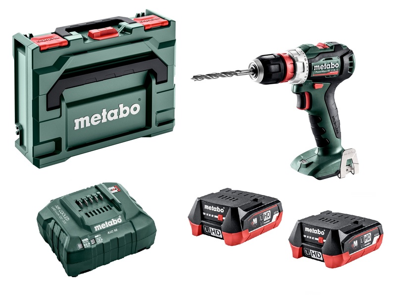 Metabo PowerMaxx BS 12 BL Q 12V LiHD Accu Boor-/schroefmachine Set (2x 4,0Ah Accu) In X - Koolborstelloos