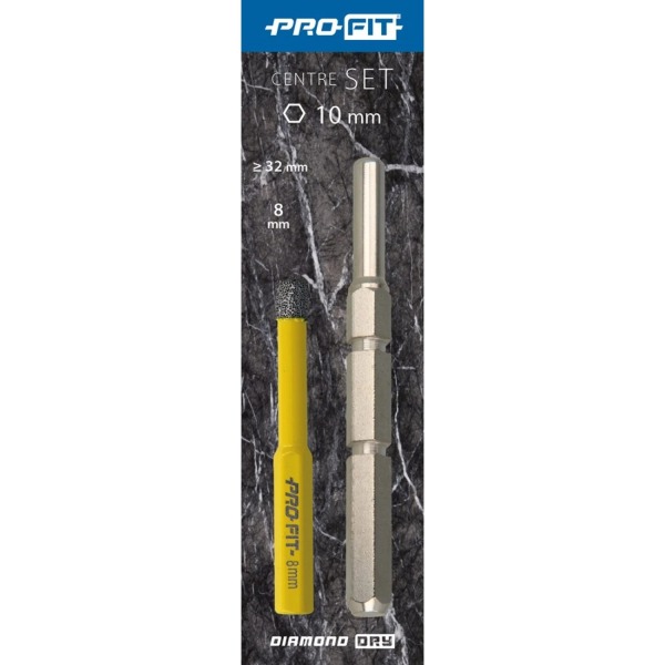 ProFit DDC2DDSET Click&Drill'Heavy Duty'Geleidepen Met 8 Mm Diamond Dry Boor