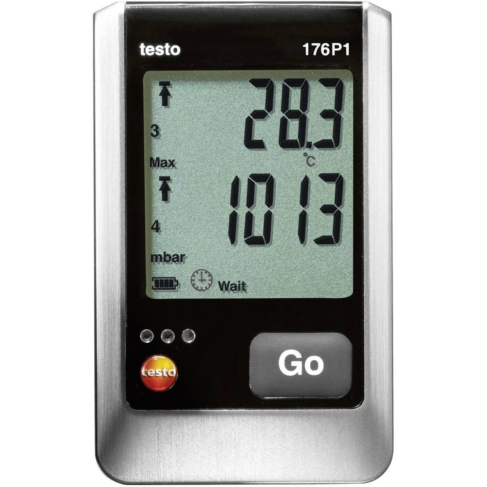 Testo 176 P1 Multidatalogger Te meten grootheid: Temperatuur, Luchtdruk, Luchtvochtigheid -40 tot 70 °C 0 tot 100 % Hrel 600 - 1100 hPa