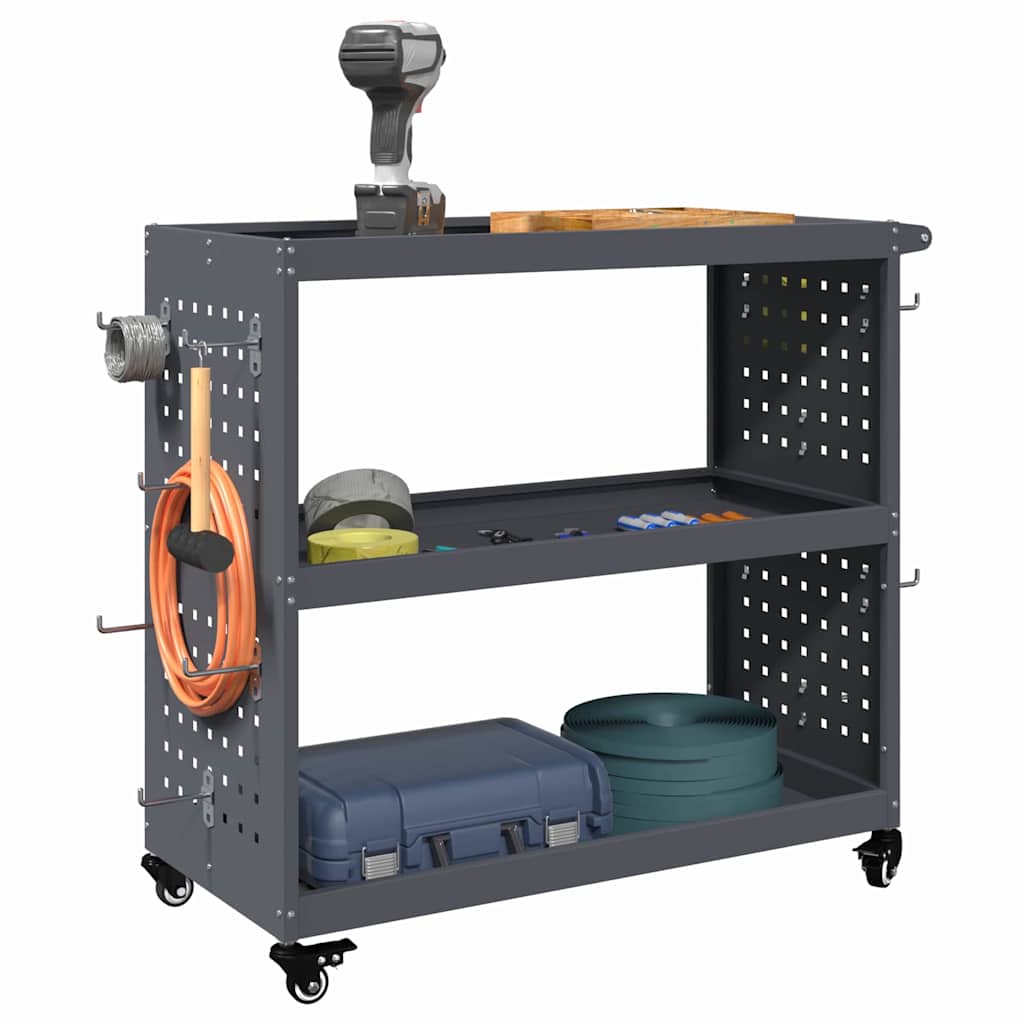 vidaXL Gereedschapswagen Antraciet 75 x 35 x 73 cm Koudgewalst staal