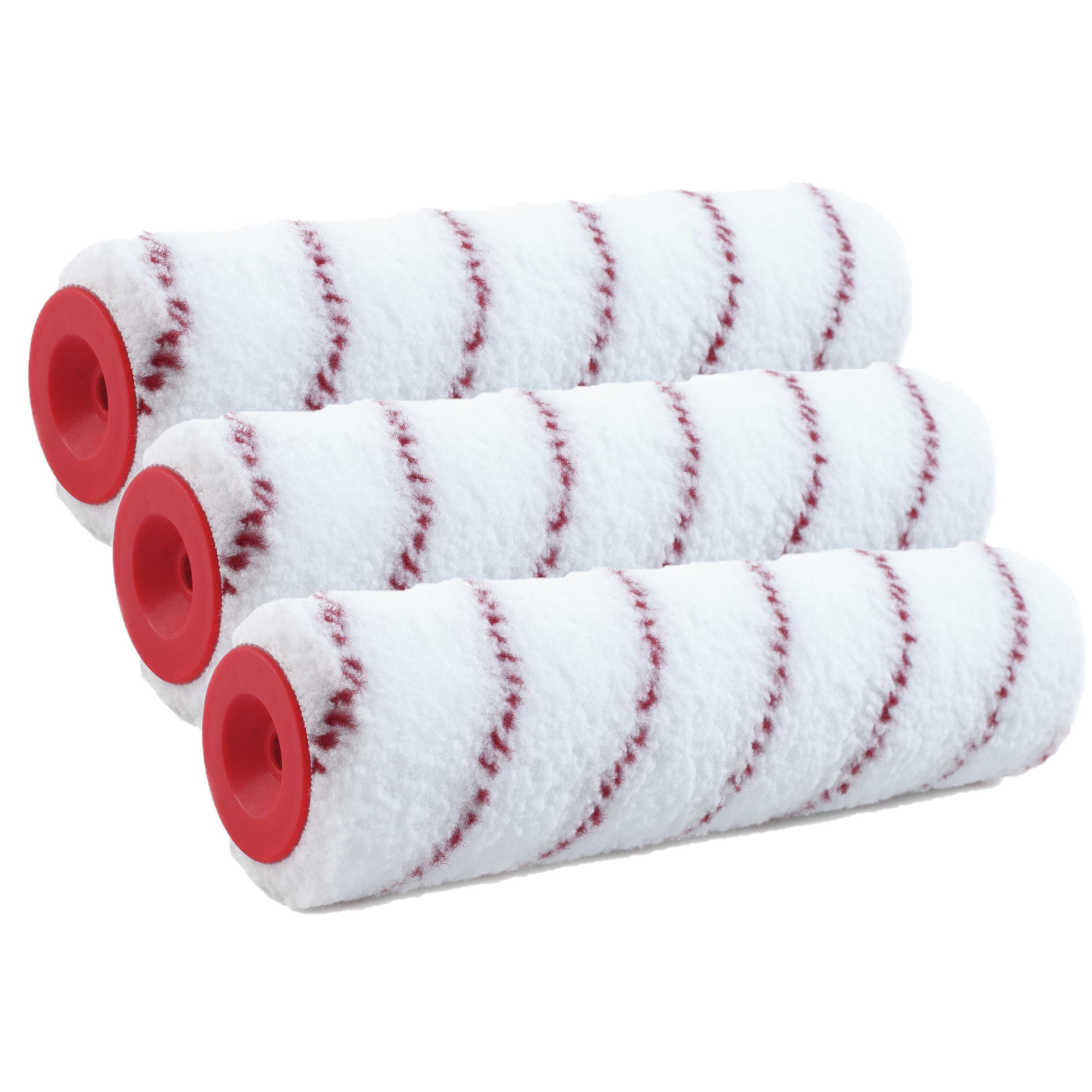Sorex Muur vacht anti spat verfroller - 3x - polyester - geweven - pluisvrij - 7,2 x 18 cm -