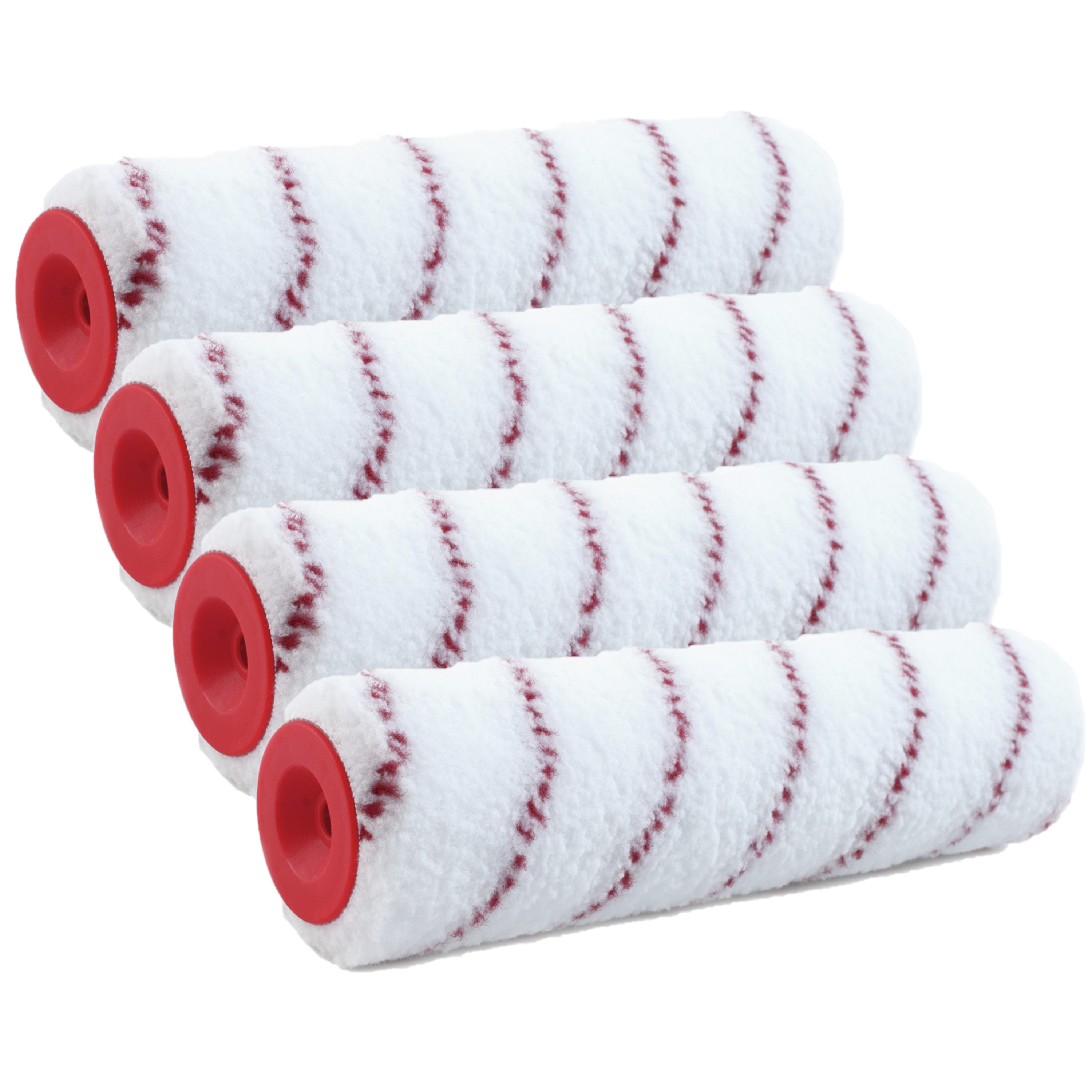 Sorex Muur vacht anti spat verfroller - 4x - polyester - geweven - pluisvrij - 7,2 x 18 cm -
