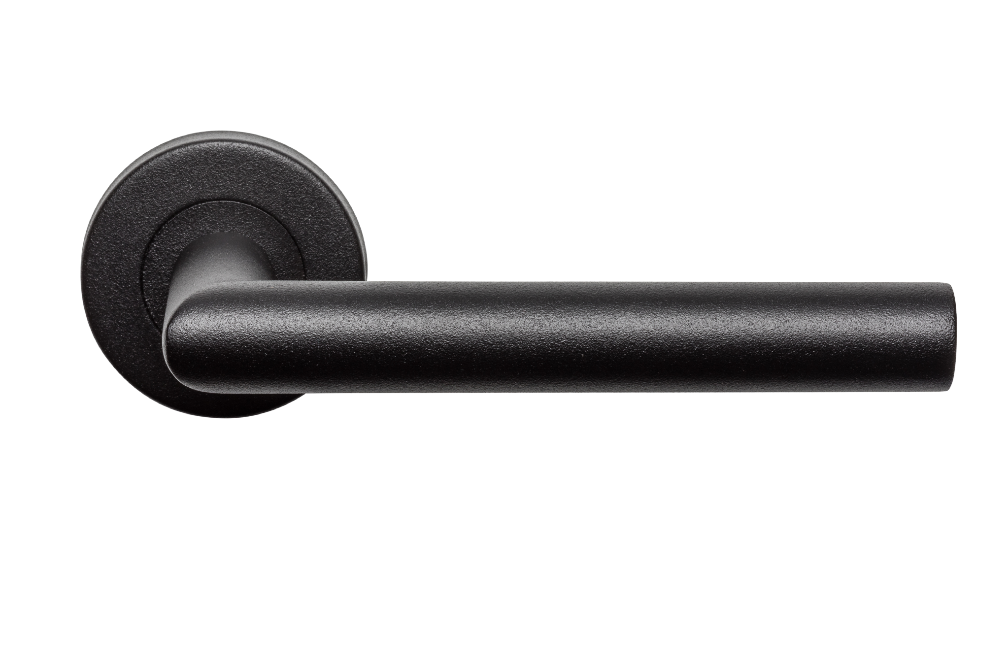 In-Door Deurklink Uno zwart basis op rond rozet geveerd