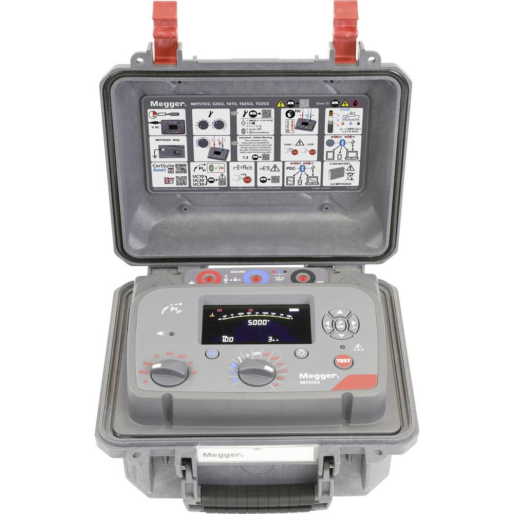Megger MIT525/2-EU ADVANCED 5kV IRT 2024 PIP Isolatiemeter 5000 V, 10000 V, 15000 V 15 TΩ