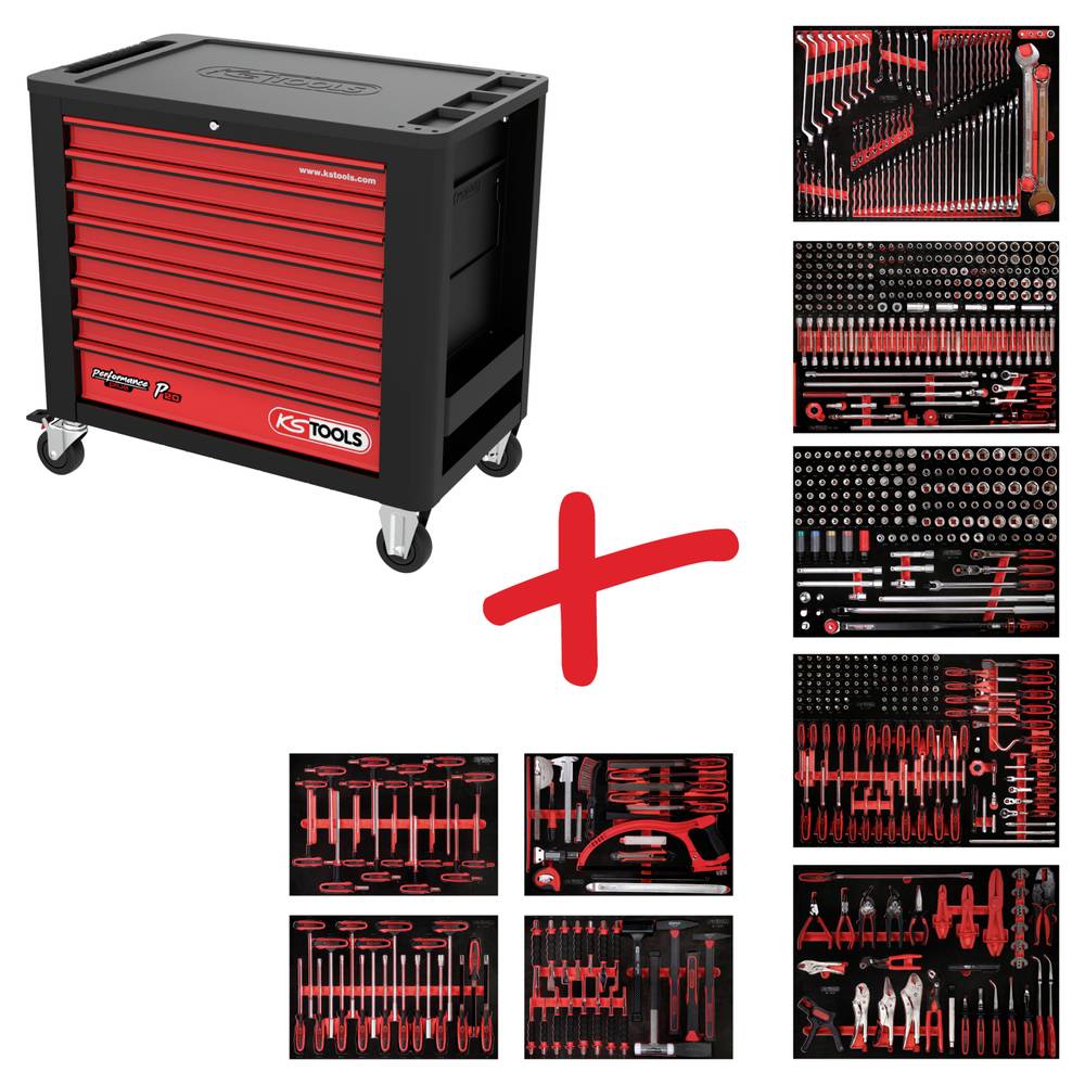 KS Tools 8209706 Werkplaatswagen Kleur (specifiek): Zwart, Rood