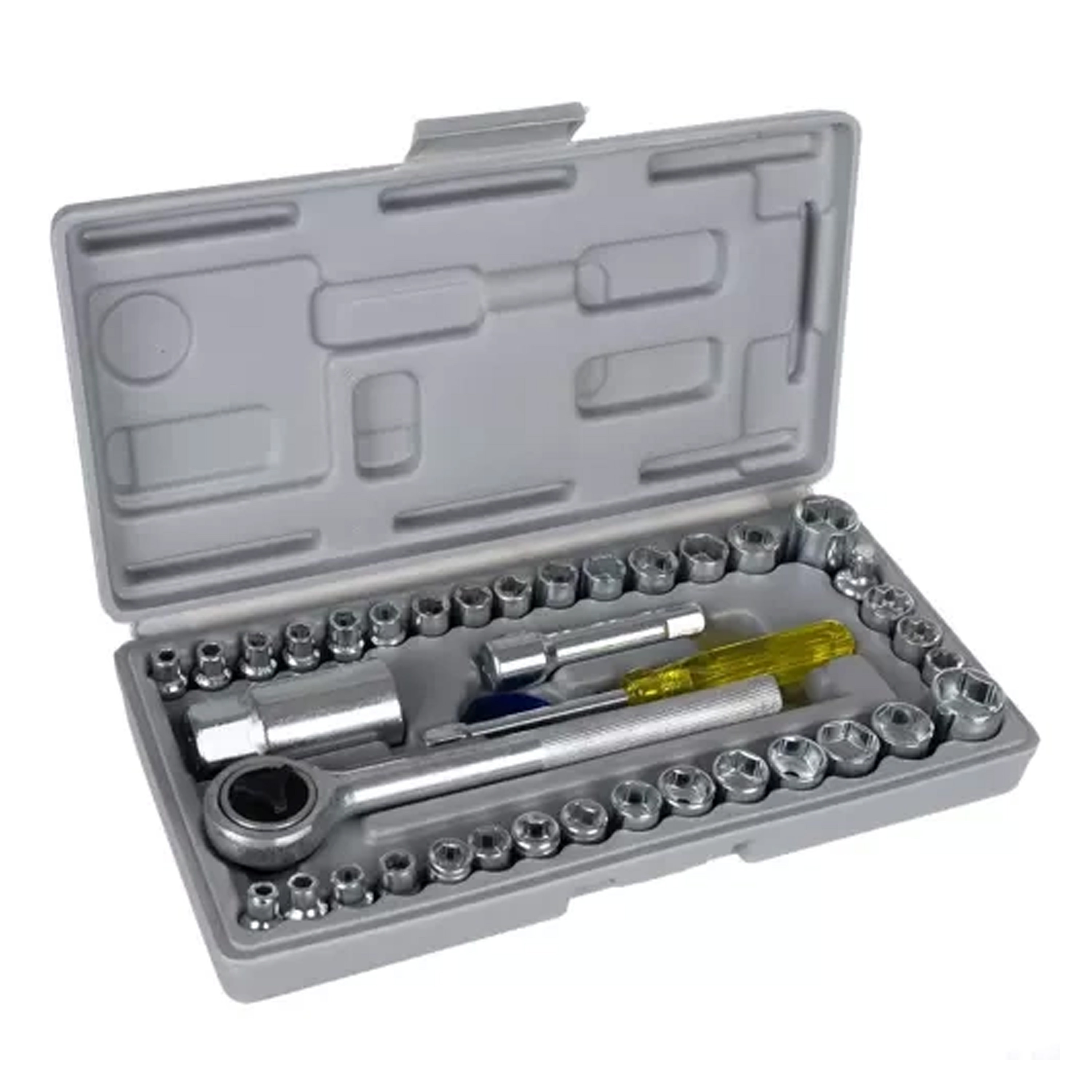 Bigstren Doppensleutelset - 40-delig - verlengstuk/doppen/bits - handgereedschap -
