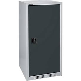 Schäfer Shop Genius draaideurkast FS, staal, met ventilatieopeningen, B 545 x D 420 x H 1105 mm, 3 OH, alu wit RAL 9006/antracietgrijs RAL 7016, tot 250 kg